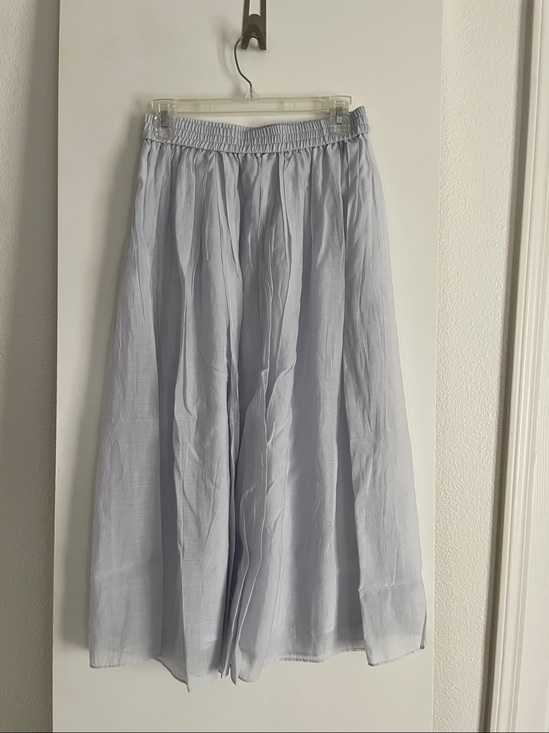 H&M Dresses & Skirts - S: H & M Pleated A Line Midi Skirt Softly Sheer Lined Powder blue